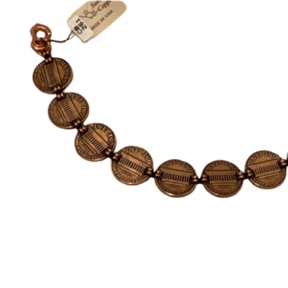 Vintage Copper Sunrise US Coin Penny Link Retro Bracelet - Picture 3 of 10